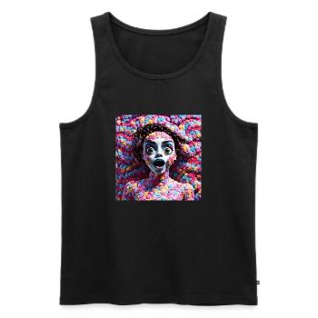 Flower Power #18 - Men's Premium Organic Tank Top - black - Front - Michal (187cm)