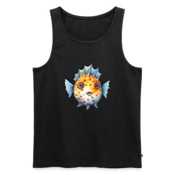 Blue Blowfish - Men's Premium Organic Tank Top - black - Front - AI Model Male 178 light (178cm)