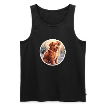 Wuffy winter magic - Men's Premium Organic Tank Top - black - Front - AI Model Male 178 light (178cm)