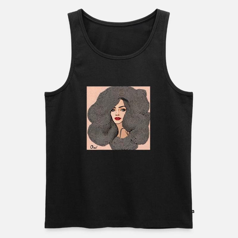 Frisur #3 - Männer Premium Bio Tank Top - Schwarz