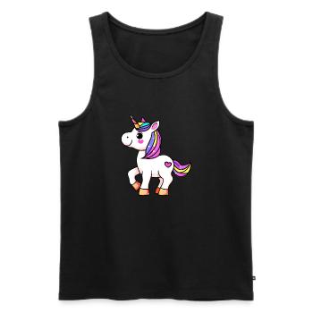 Einhorn Fabeltier Mädchen Einhörner - Männer Premium Bio Tank Top - Schwarz - Vorne - Michal (187cm)
