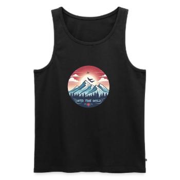 Into the Wild -Outdoor Wandern Adventure Freedom - Männer Premium Bio Tank Top - Schwarz - Vorne - Michal (187cm)