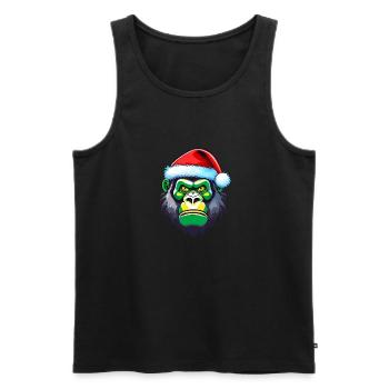 Gorilla Christmas Face - Men's Premium Organic Tank Top - black - Front - AI Model Male 178 light (178cm)