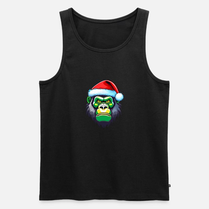Gorilla-Weihnachtsgesicht - Männer Premium Bio Tank Top - Schwarz