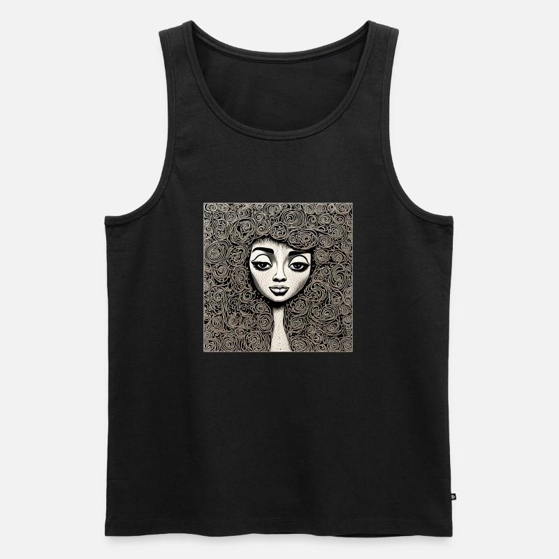 Frisur #6 - Männer Premium Bio Tank Top - Schwarz