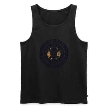 Zimmermann Lustiger Spruch Humor Skull - Männer Premium Bio Tank Top - Schwarz - Vorne - Michal (187cm)