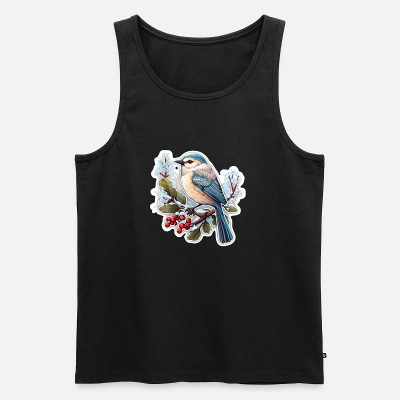 Vogel im Winter - Männer Premium Bio Tank Top - Schwarz