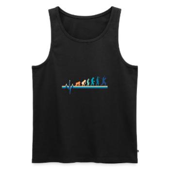 Evolution Herzschlag-Grille - Retro-Grille - Männer Premium Bio Tank Top - Schwarz - Vorne - AI Model Male 178 light (178cm)