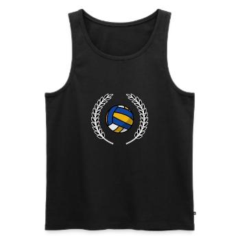 Volleyball-Krone - Männer Premium Bio Tank Top - Schwarz - Vorne - Michal (187cm)