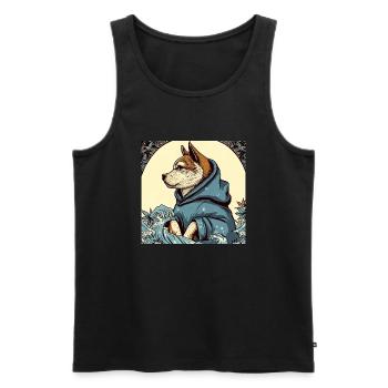 Japanese dog Japan - Men's Premium Organic Tank Top - black - Front - Michal (187cm)