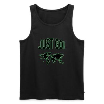 JUST G0! - Men's Premium Organic Tank Top - black - Front - Michal (187cm)