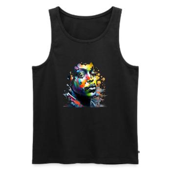 Graffiti Street Art Spray Vintage Stencil Retro - Men's Premium Organic Tank Top - black - Front - AI Model Male 178 light (178cm)