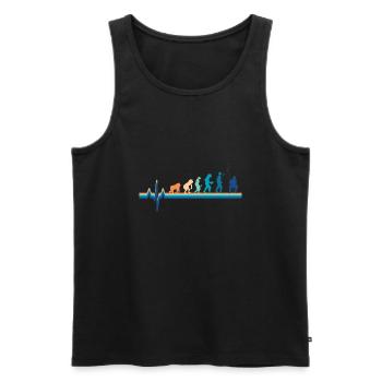 Evolution Fisherman Herzschlag - Männer Premium Bio Tank Top - Schwarz - Vorne - AI Model Male 178 light (178cm)