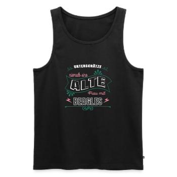 Feminist Deployment Saying Birthday Gift Idea - Men's Premium Organic Tank Top - black - Front - Michal (187cm)
