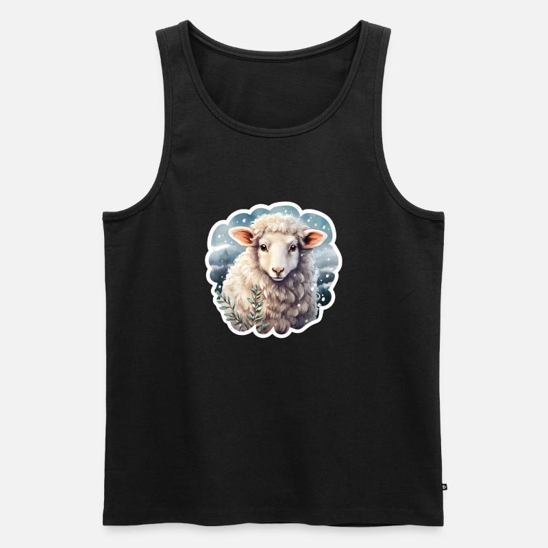 Winterschäfchen - Männer Premium Bio Tank Top - Schwarz