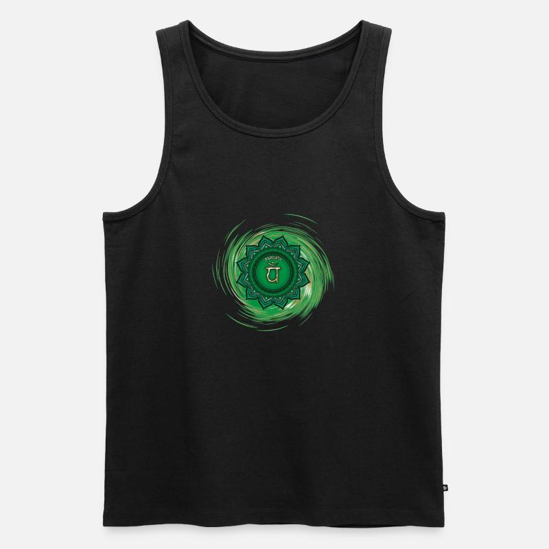 Anahata Viertes Chakra - Männer Premium Bio Tank Top - Schwarz