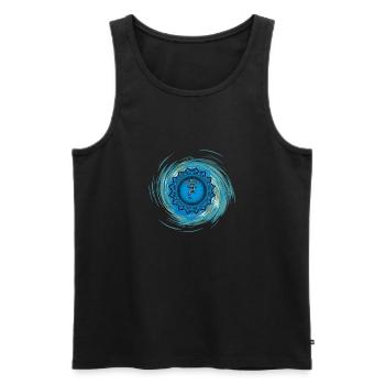 Vishuddha Cinquième Chakra - Débardeur bio Premium Homme - noir - Devant - AI Model Male 178 light (178cm)