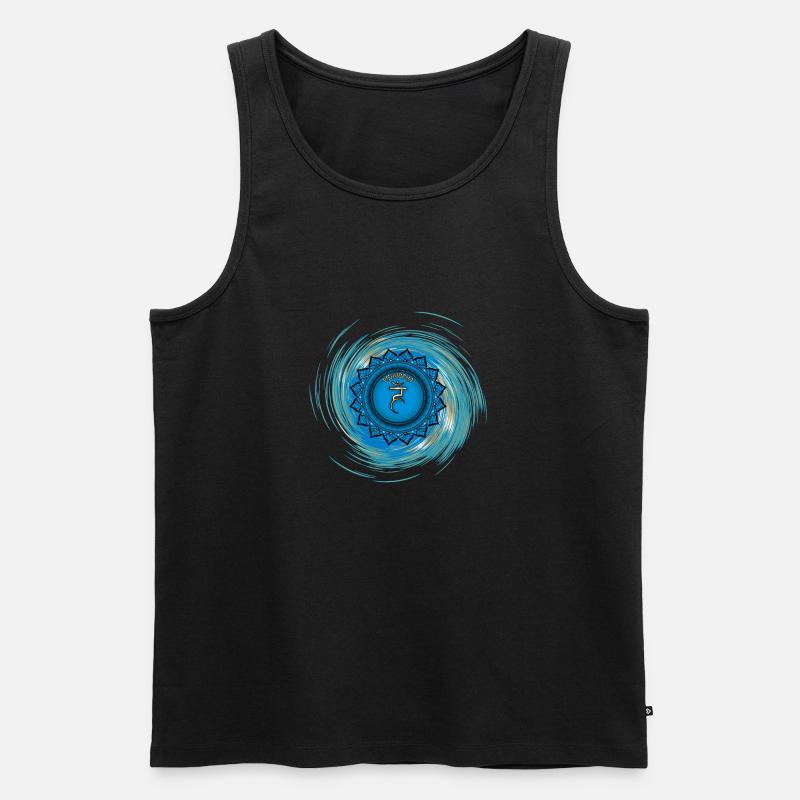 Vishuddha Fünftes Chakra - Männer Premium Bio Tank Top - Schwarz