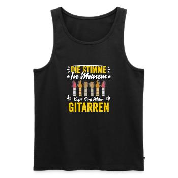 Die Stimme In Meinem Kopf Sagt Mehr Gitarren - Männer Premium Bio Tank Top - Schwarz - Vorne - Michal (187cm)