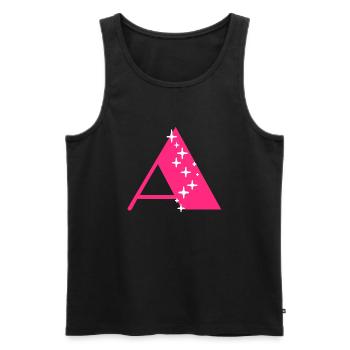 Letter A Glitter - Men's Premium Organic Tank Top - black - Front - AI Model Male 178 light (178cm)