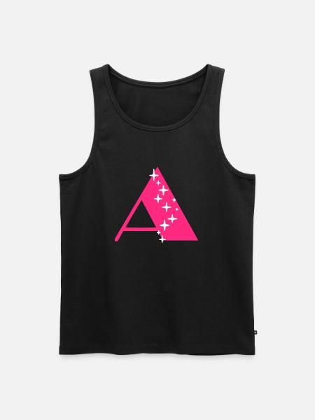 Buchstabe A Glitzer - Männer Premium Bio Tank Top - Schwarz