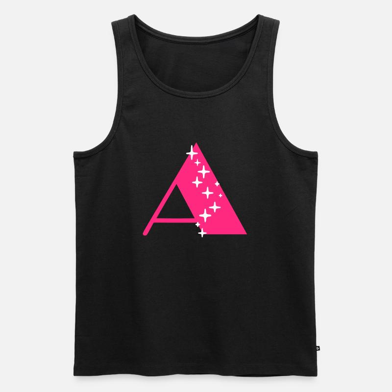 Buchstabe A Glitzer - Männer Premium Bio Tank Top - Schwarz
