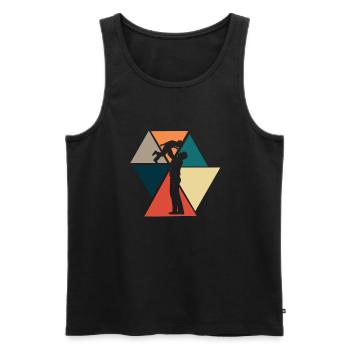 Vintage Retro Papa - Papa Geschenkidee - Männer Premium Bio Tank Top - Schwarz - Vorne - AI Model Male 178 light (178cm)