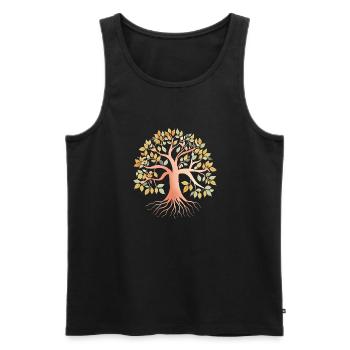 Lebensbaum Yoga Baum des Lebens Meditation - Männer Premium Bio Tank Top - Schwarz - Vorne - Michal (187cm)