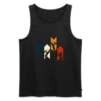Vintage Retro Saxophon - Saxophon Geschenkidee - Männer Premium Bio Tank Top - Schwarz - Vorne - Michal (187cm)