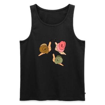 Escargots - Débardeur bio Premium Homme - noir - Devant - Michal (187cm)