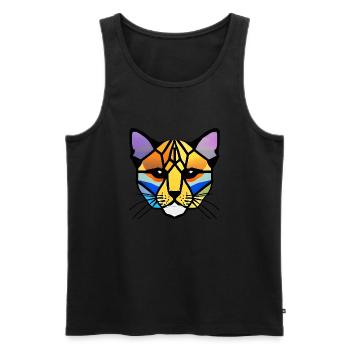 Domestic Cat Cat Cat Owner Pet Kitten - Men's Premium Organic Tank Top - black - Front - AI Model Male 178 light (178cm)