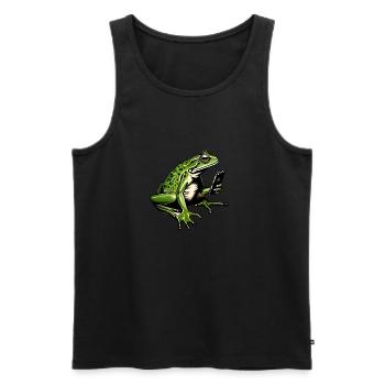 SMARTPHONE FROG - Men's Premium Organic Tank Top - black - Front - AI Model Male 178 light (178cm)