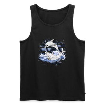 Delphine - Männer Premium Bio Tank Top - Schwarz - Vorne - Michal (187cm)
