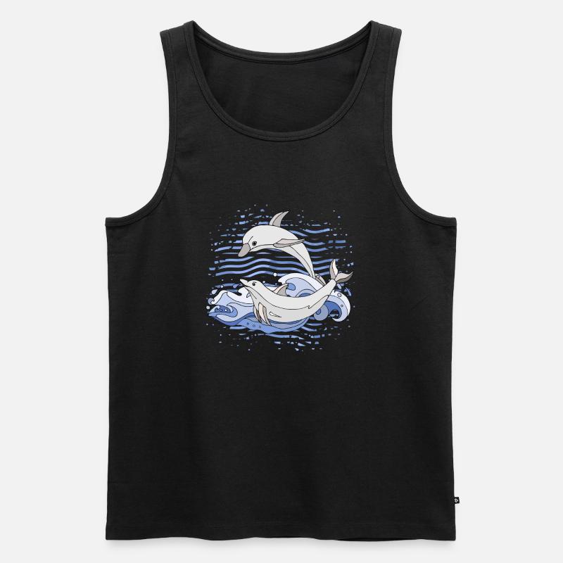 Delphine - Männer Premium Bio Tank Top - Schwarz