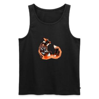 mystical fox - Men's Premium Organic Tank Top - black - Front - AI Model Male 178 light (178cm)