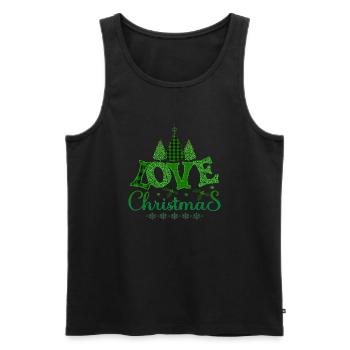 Cat Xmas christmas Santa Claus Nikolaus naughty - Men's Premium Organic Tank Top - black - Front - Michal (187cm)