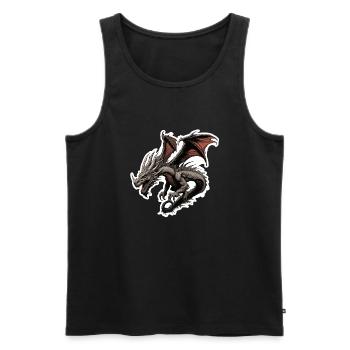 Drache / Tier / Feuer / Fabelwesen / Märchen - Männer Premium Bio Tank Top - Schwarz - Vorne - Michal (187cm)