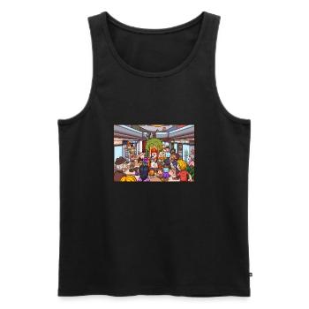 Saint-Nicolas avec les gens - Débardeur bio Premium Homme - noir - Devant - Michal (187cm)