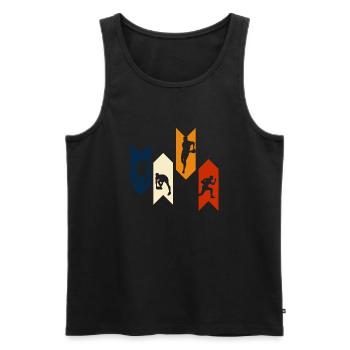 Vintage retro rugby gift idea - Men's Premium Organic Tank Top - black - Front - Michal (187cm)