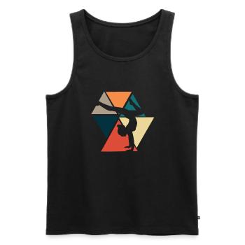 Gymnastique rétro vintage-idée cadeau gymnastique - Débardeur bio Premium Homme - noir - Devant - Michal (187cm)