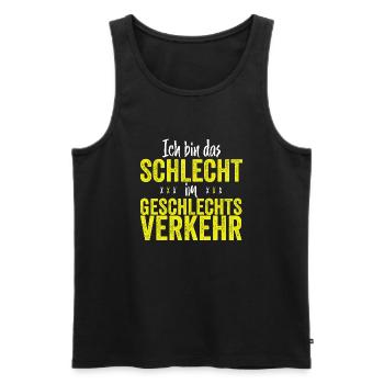 Lustiges Männerabend Poltern JGA Shirt - Männer Premium Bio Tank Top - Schwarz - Vorne - Michal (187cm)