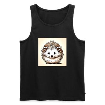 Niedlicher Igel - Männer Premium Bio Tank Top - Schwarz - Vorne - AI Model Male 178 light (178cm)