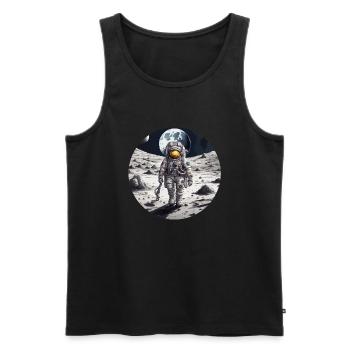 Astronaute / Espace / Vaisseau spatial / Lune / Espace - Débardeur bio Premium Homme - noir - Devant - Michal (187cm)