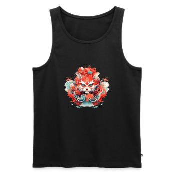 Chinese Dragon Cat - Männer Premium Bio Tank Top - Schwarz - Vorne - Michal (187cm)