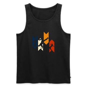 Vintage Retro Breakdance Geschenkidee - Männer Premium Bio Tank Top - Schwarz - Vorne - AI Model Male 178 light (178cm)