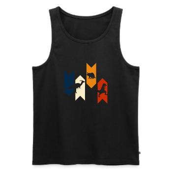 Vintage Retro Dinosaurier - Dinosaurier Geschenkidee - Männer Premium Bio Tank Top - Schwarz - Vorne - AI Model Male 178 light (178cm)