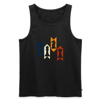 Vintage Retro Chess Sets- Gift Idea Games - Men's Premium Organic Tank Top - black - Front - AI Model Male 178 light (178cm)