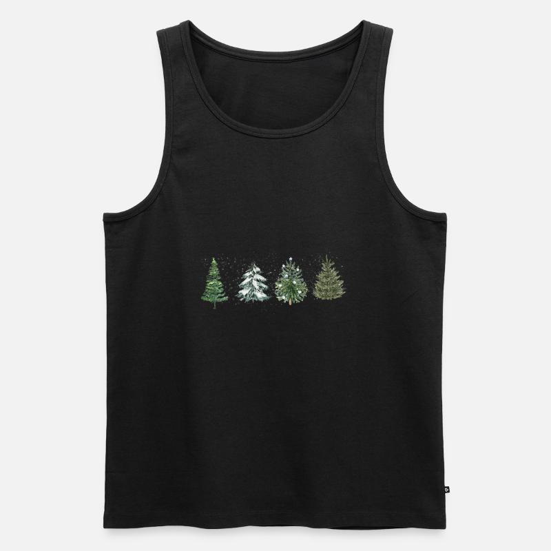 Weihnachtsbaum - Männer Premium Bio Tank Top - Schwarz