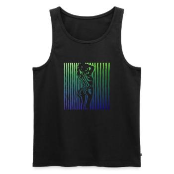 Schöne weibliche Malkunst Zebra bunte Frau - Männer Premium Bio Tank Top - Schwarz - Vorne - AI Model Male 178 light (178cm)