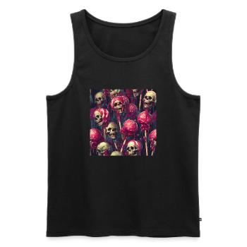 Totenköpfe Lutscher geschmolzen - Männer Premium Bio Tank Top - Schwarz - Vorne - Michal (187cm)